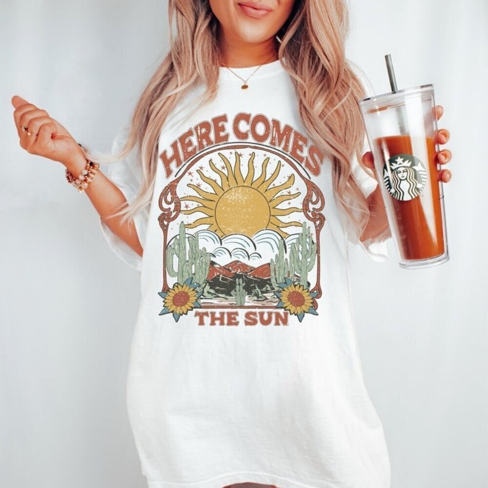Here Comes The Sun Retro Minimalist Music Unisex T-Shirt